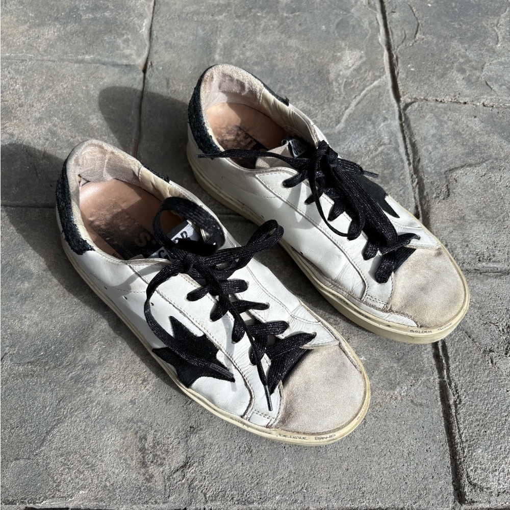Golden Goose Sneakers with Black Star Accent